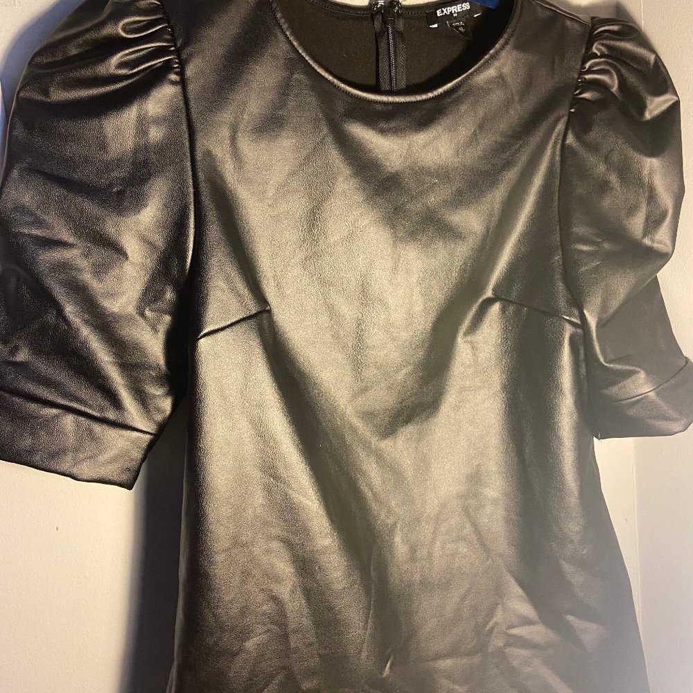 Express Black Leather Top